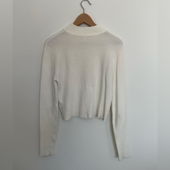 Twik Off White Ribbed Mock Neck Sweater size medium - Picture 4 of 7